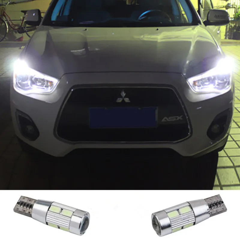 

2 X T10 LED W5W Car LED Auto Lamp 12V Light bulbs with Projector Lens for Mitsubishi ASX lancer 9 10 pajero outlander l200 2013