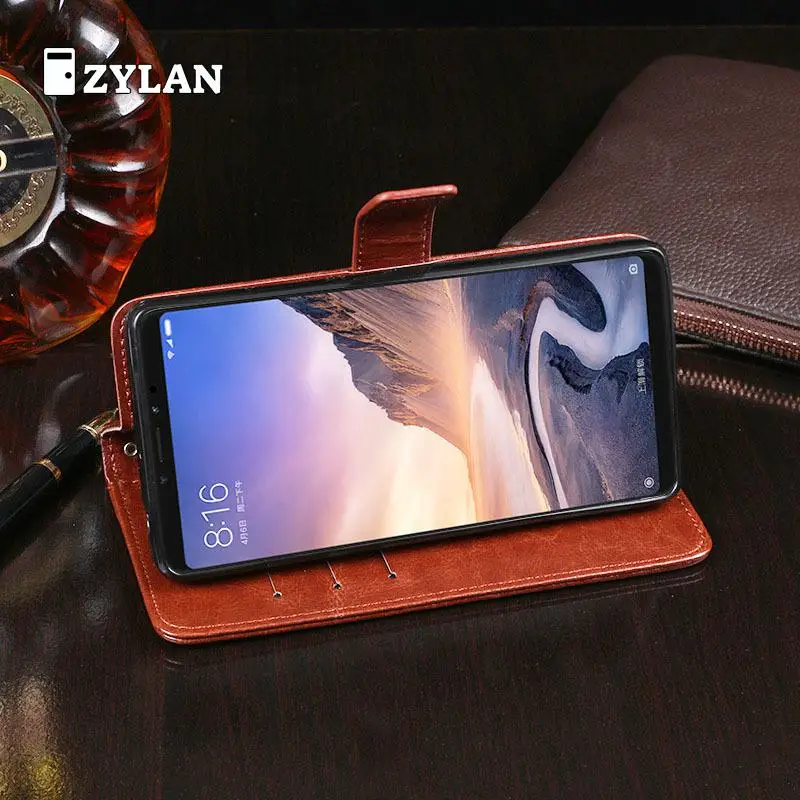 ZYLAN для Xiaomi Mi Max 3 Чехлы Max3 чехол Флип кожаный бумажник сумка ударопрочный черный