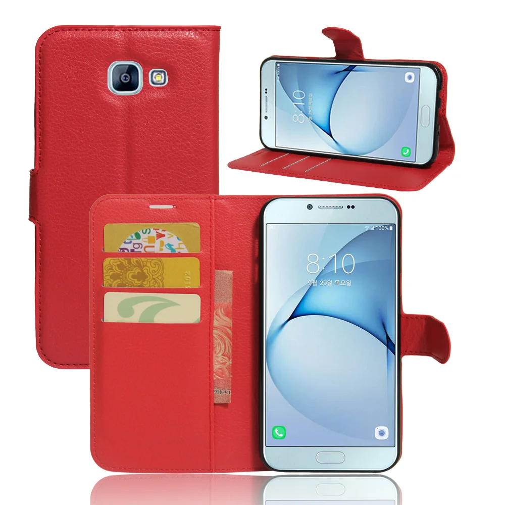 Чехол кошелек из искусственной кожи для Samsung Galaxy A8 2016 откидная подставка сумка