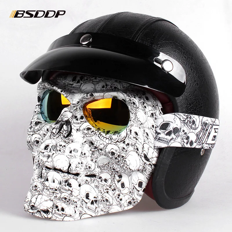 Винтажные мотоциклетные очки маска на шлем съемная модульная с черепом фильтром