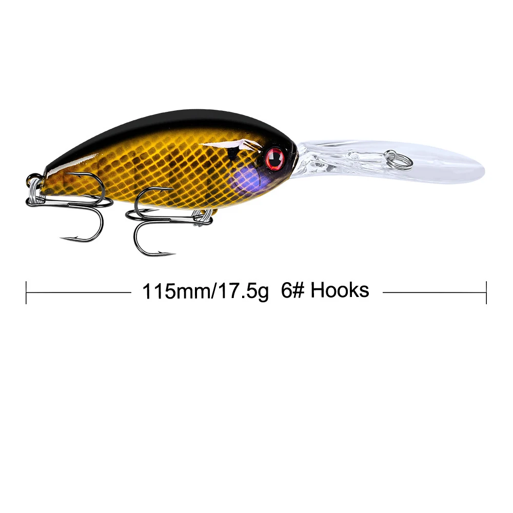 

Crankbait Fishing Wobblers 115mm 17.5g Artificial Hard Baits 3D Eyes Jerkbait Fishing Lures carp Fishing Tackle YG032