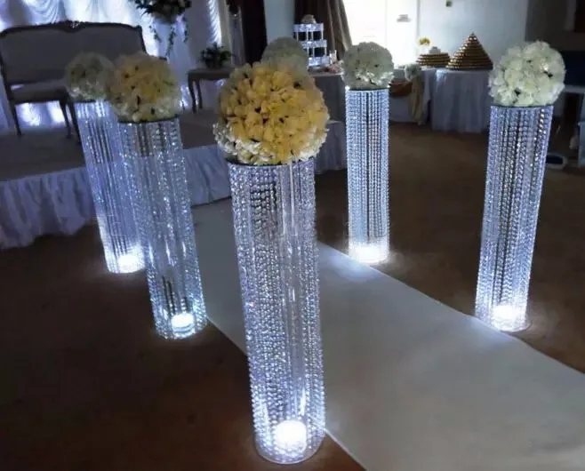 

Crystal Pillar Aisle Road Leads Flower Stand Wedding Party Props 10 pcs/lot