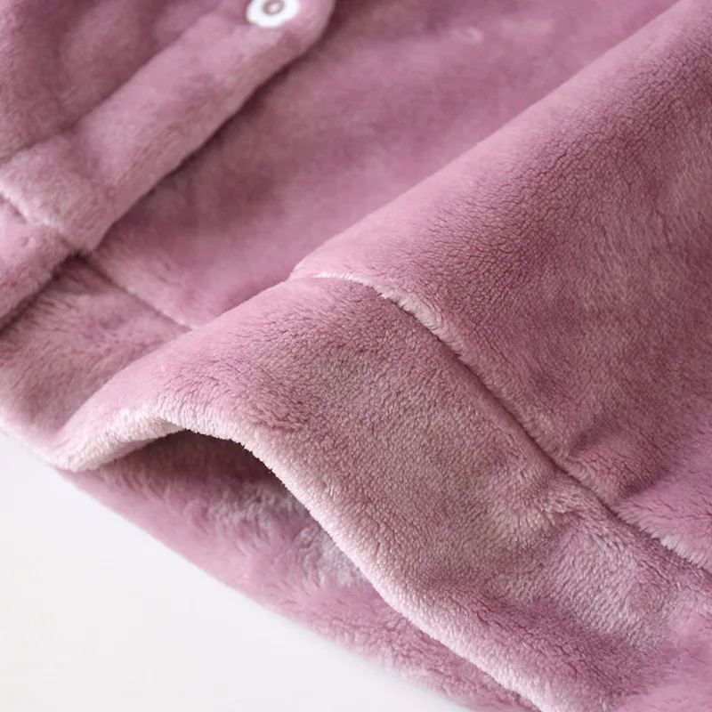 Autumn winter New Sleeping Suit Sleep Wear Women Nighty Thicken Warm Sleep Top Sleepwear Flannel Sleeping Clothes Fdfklak