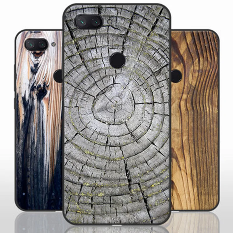 

2pcs Wood Stone style For Xiaomi Mi 8 Lite Case Cover Soft cases For Xiaomi Mi8 Lite shell back cover For Xiaomi Mi 8Lite fundas