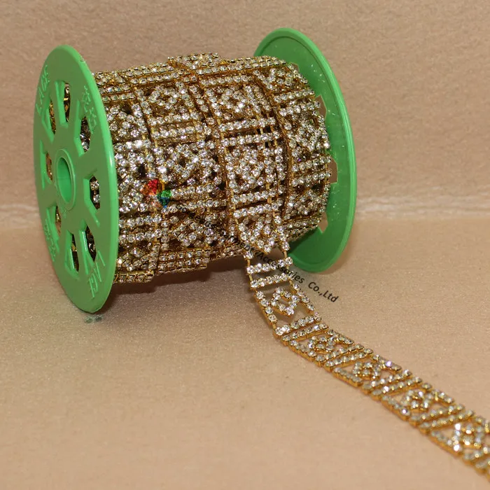 1 ярд 2 см ширина Алмазная цепочка прозрачные чешские хрустальные стразы чашка