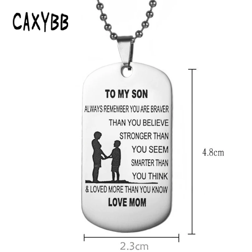 Мужское ожерелье Caxybb TO MY SON из нержавеющей стали с гравировкой в виде собачек