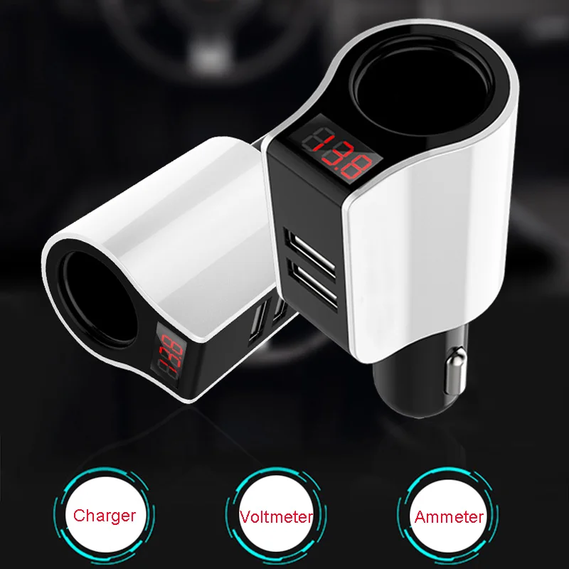 Автомобильное зарядное устройство с двумя USB разъемами для прикуривателя