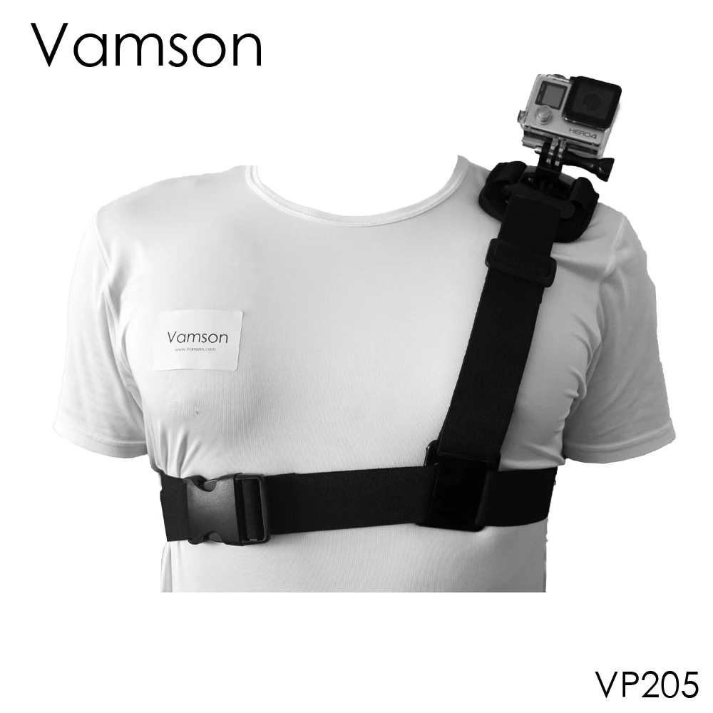 

Vamson for GoPro Accessories Adjustable Universal Single Shoulder Strap Mount Chest Harness Belt Travel For Gopro Hero 6 5 VP205