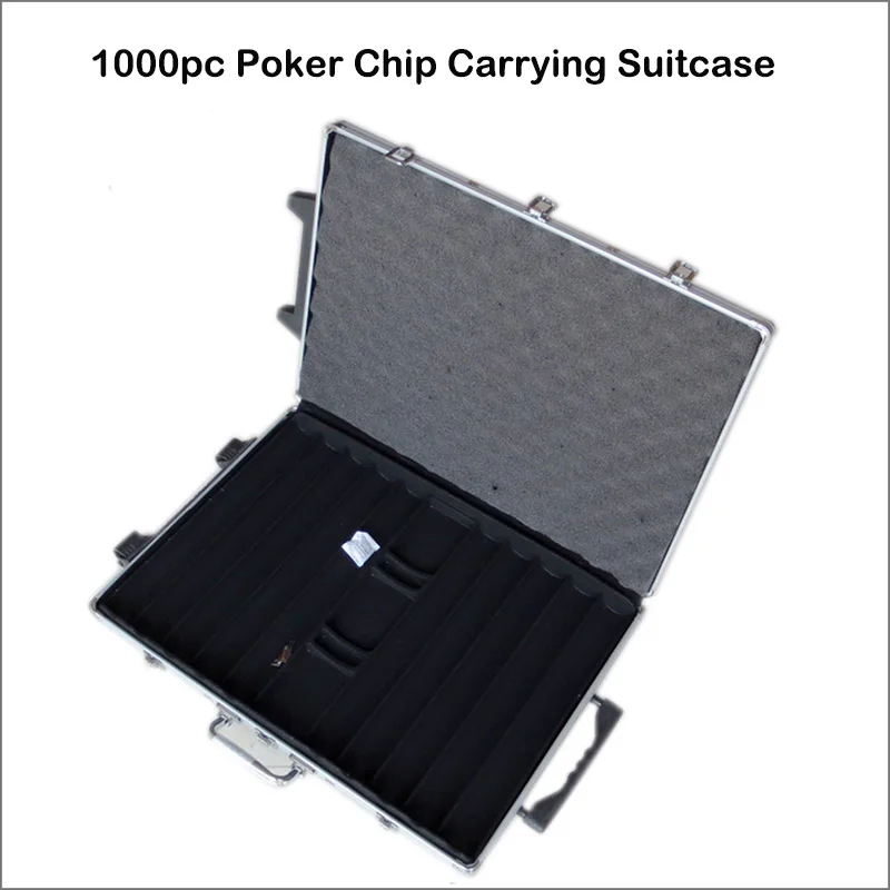 Ящик для хранения серебристый алюминиевый чехол покерного чипа 1000 шт. с ручным