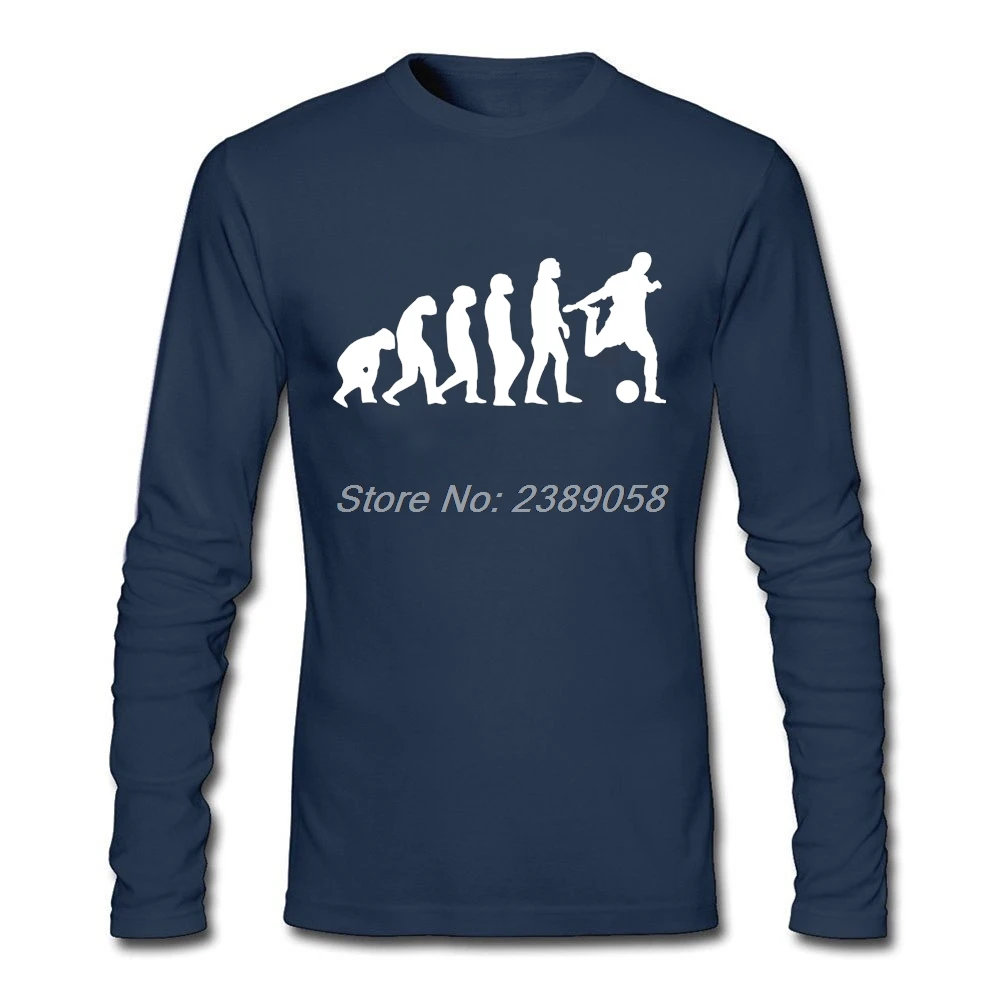 Новый стиль Мужская футболка с длинным рукавом Footbal Evolution крутая печать хип-хоп