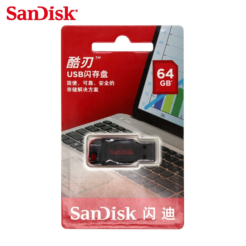 SanDisk Cruzer Лезвия CZ50 USB Flash Drive 128 ГБ 64 ГБ 32 Г 16 ГБ 8 ГБ Pen Drives USB 2.0 Поддержка официальная проверки