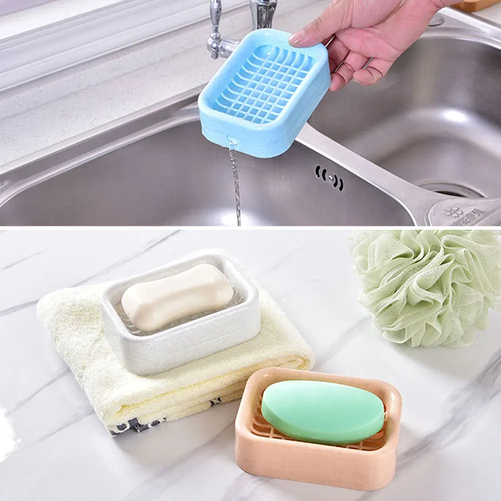 Plastic soap holder with drain bathroom accessory sink sponge drainage dish box | Дом и сад