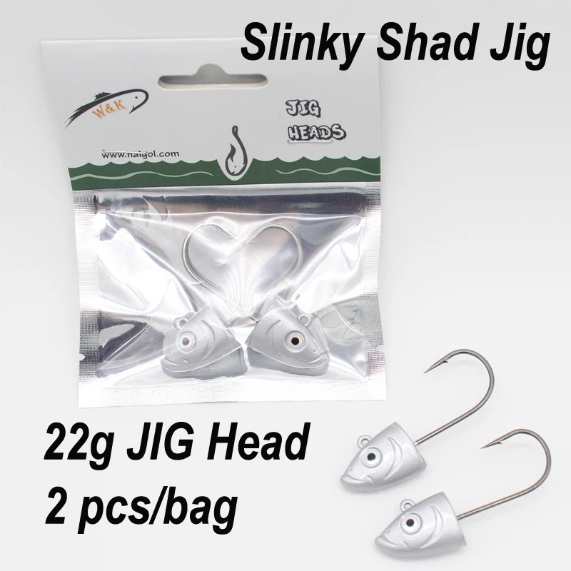 SLK JIG 22g Slinky Shad 22 г джиг голова 2 шт./лот на 3/0 джиг Крючки для Shad взвешенная наживка-Мормышка голова мягкие приманки Джиги - Цвет: SLK JIG 22g
