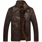 Мужская классическая кожаная куртка, Брендовая верхняя одежда из искусственной кожи, мужская деловая зимняя куртка из искусственного меха на флисе, 5XL, A8986