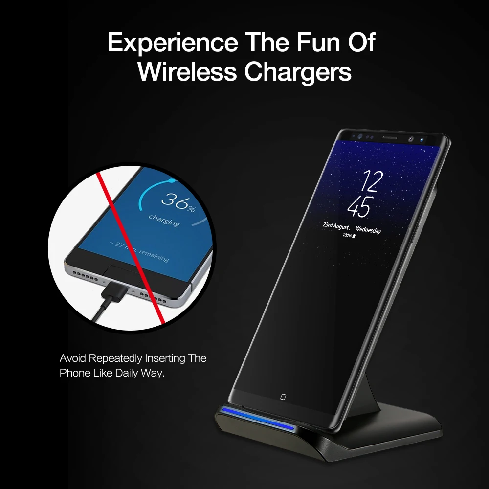 Smart LED Indicate Fast Charging Adapter For Samsung S6 S7 Edge Qi 10W Wireless Charger With QC3.0 Head LG Nexus 7 6 | Мобильные
