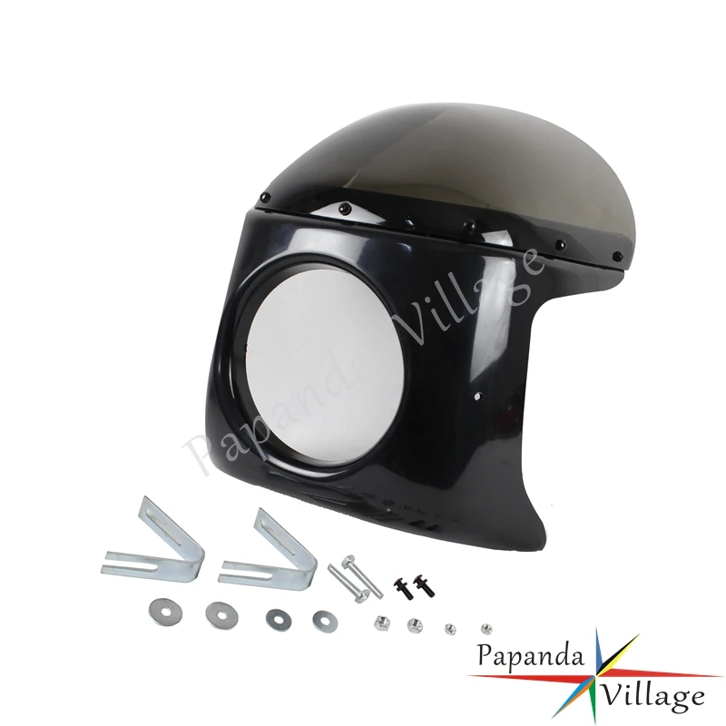 Фара Cafe Racer черная и прозрачная 7 дюймов обтекатель для Kawsaki EN 450 500 VN 700 750 Vulcan KZ Suzuki GN