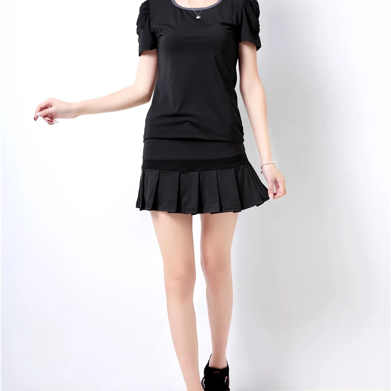 Хорошее качество женские эластичные хлопковые плиссированные юбки для аэробики