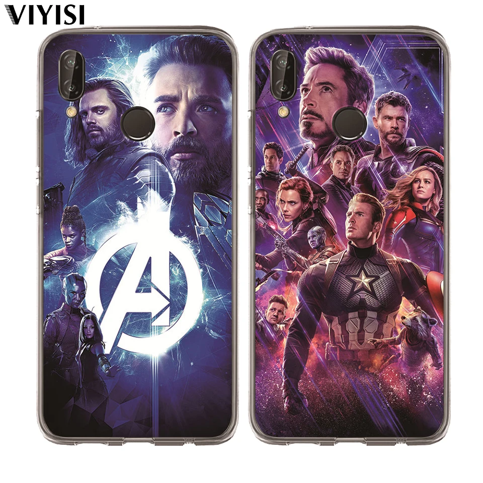 Роскошный чехол с принтом Marvel для Huawei Honor 10 Lite 9 8 7A 7C 7X 7 6A Железный человек Капитан