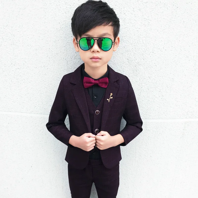 3 шт. блейзер для мальчиков жилет и брюки|Костюмы| |