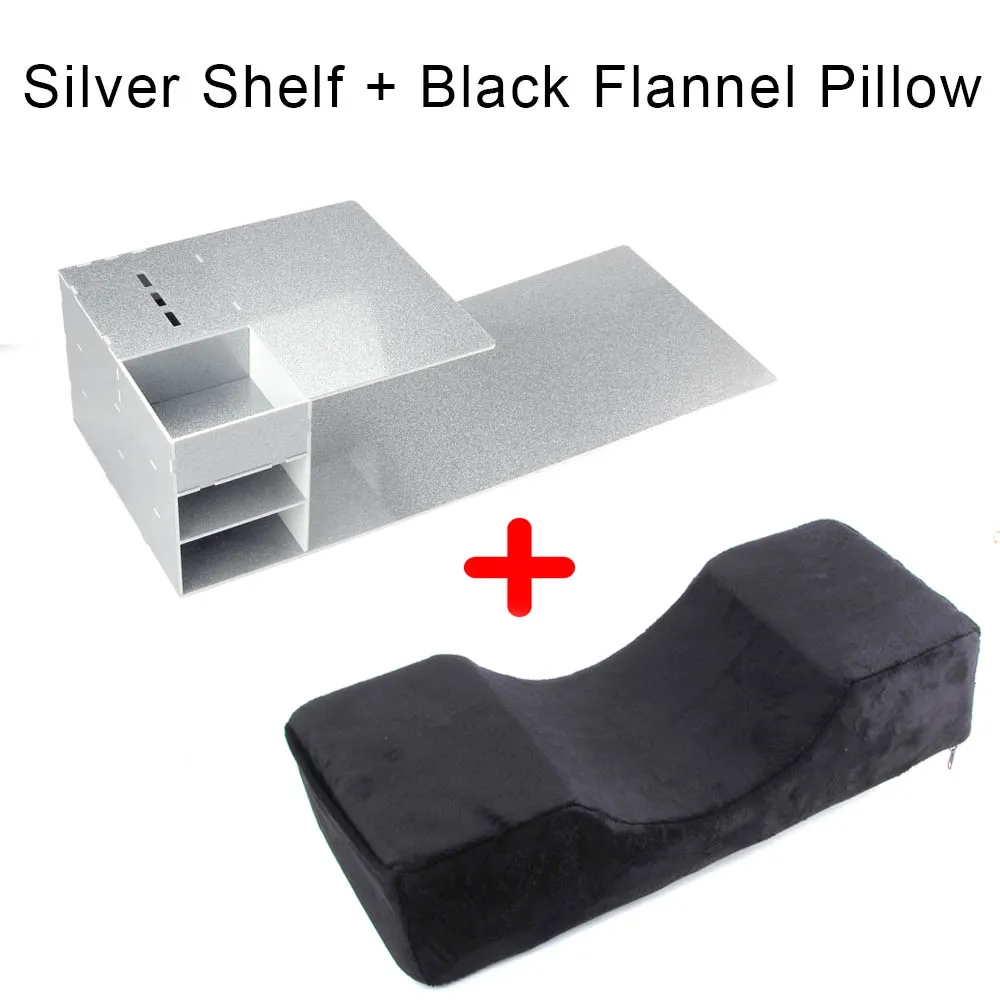 Silver Shelf set B Подушка для ресниц, Прививка подголовника, поддержка шеи, ресницы, подушки для наращивания ресниц, полка для подушки Spong, основа пены памяти, инструмент для макияжа - Цвет: Silver Shelf set B