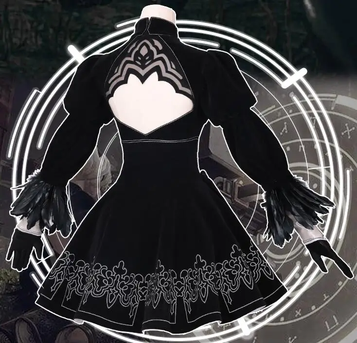 NieR:Automata YoRHa 2B черный костюм для косплея (8 шт.) одежда высокое качество|cosplay clothes|cosplay