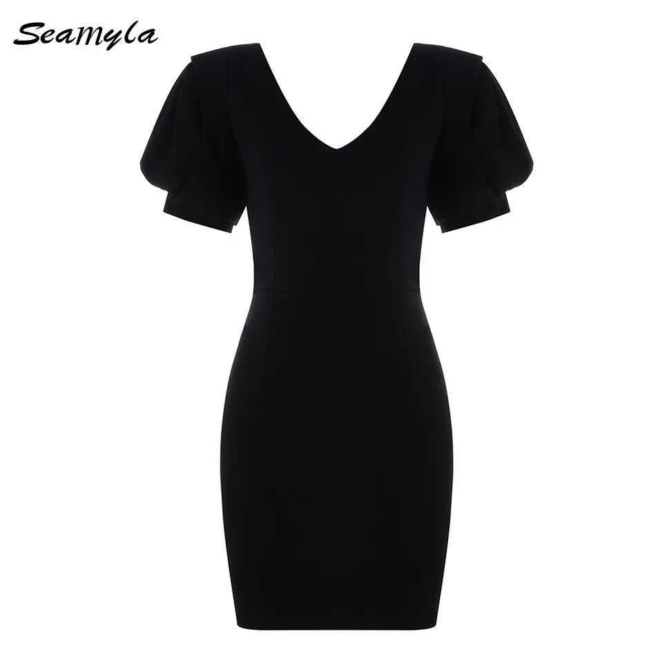 Seamyla 2019 новые сексуальные винтажные вечерние платья знаменитостей Vestidos короткая