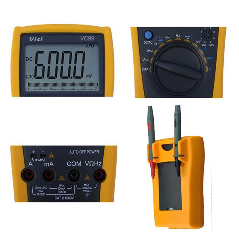 Цифровой мультиметр VC99 3 5/6 измеритель напряжения переменного тока емкости