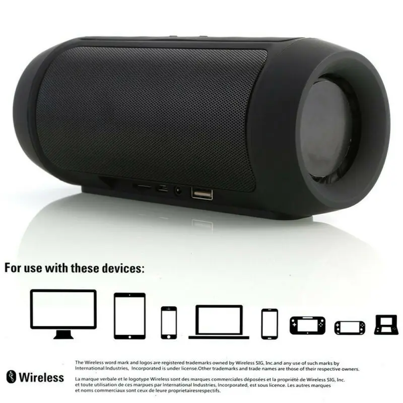 Portable Stereo Wireless Bluetooth Speaker Waterproof Fabric Power Bank Bass Splashproof Music Speakers Sound Box Audio Boom