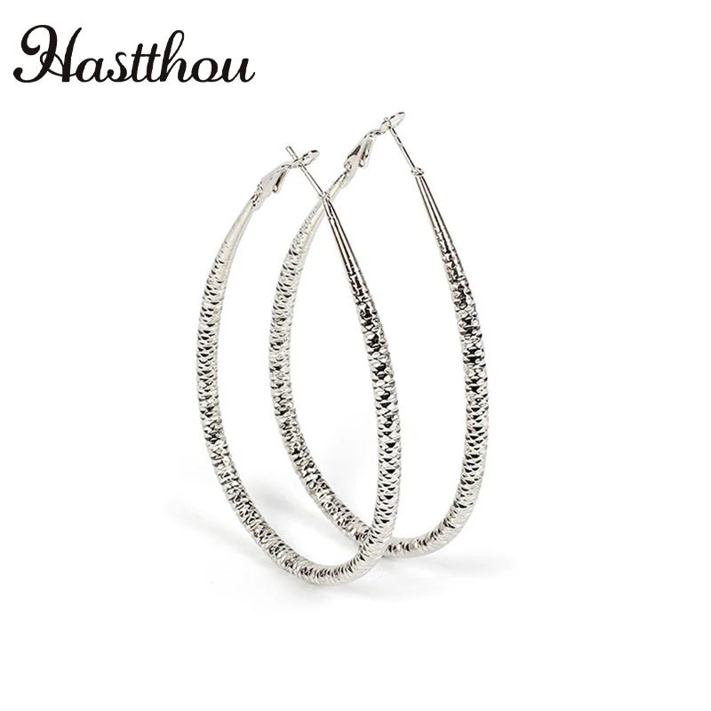 HASTTHOU капли воды Длинные висячие серьги тиснением золото и серебро металла