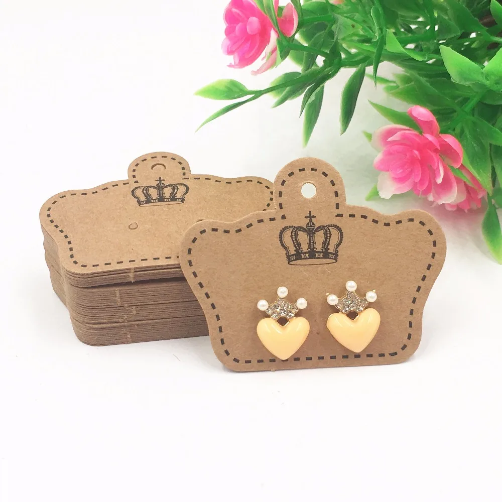 200 шт. бумажные серьги-гвоздики с принтом короны | Украшения и аксессуары