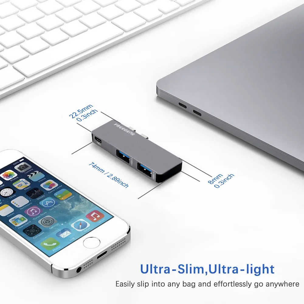 6 в 1 usb-хаб s алюминиевый тип C 2 USB 3,0 порта 40 Гбит/с Thunderbolt3 SD/Micro SD кардридер usb-хаб для MacBook Pro type-C концентратор