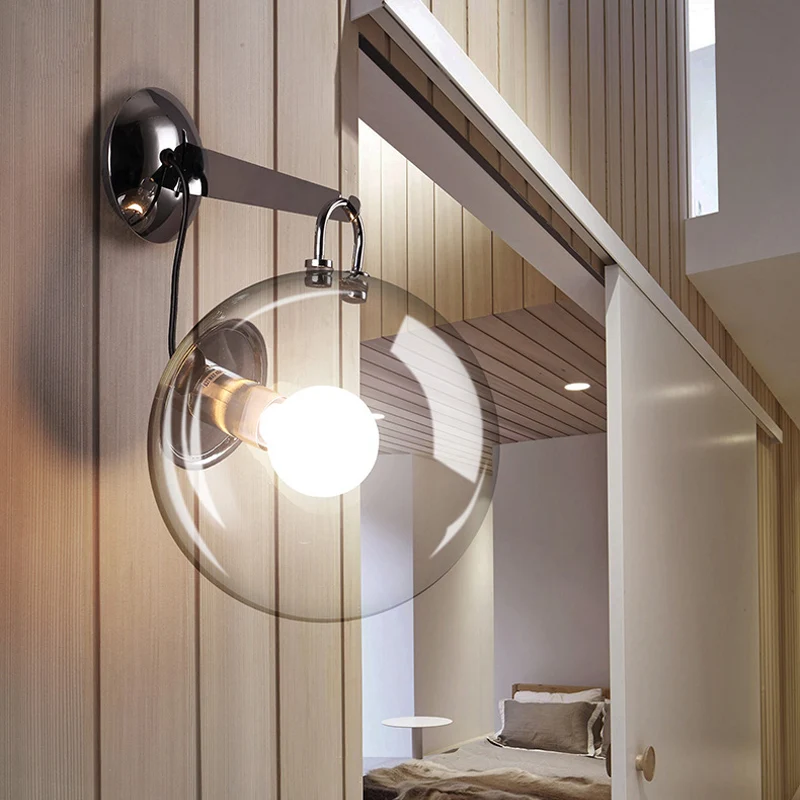 Современные стеклянные светодиодные настенные лампы с пузырьками для