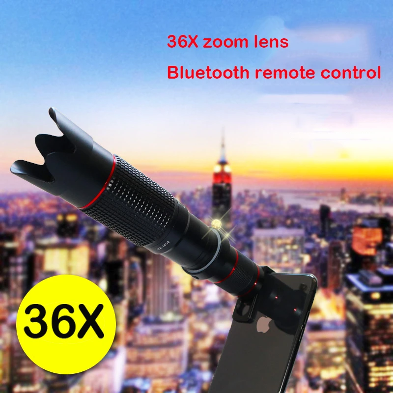 Bluetooth зум телескоп Объективы для мобильных телефонов Универсальный 4 K HD 36X однофокусный оптический объектив для iPhone samsung huawei объектив камеры
