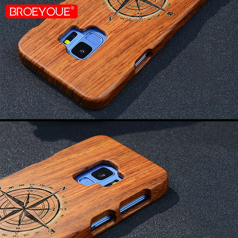Wood Case For Samsung Galaxy S9 Plus S8 S7 Edge S5 S6 Note 5 8 100% Natural iPhone 5S SE X 7 6 6S Cover | Мобильные телефоны и