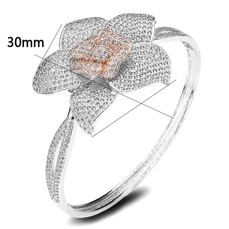 

Dolaime Church Vintage Bangle For Women Jewelry Flower Wristband Cubic Zirconia Bangle Gift GBG005