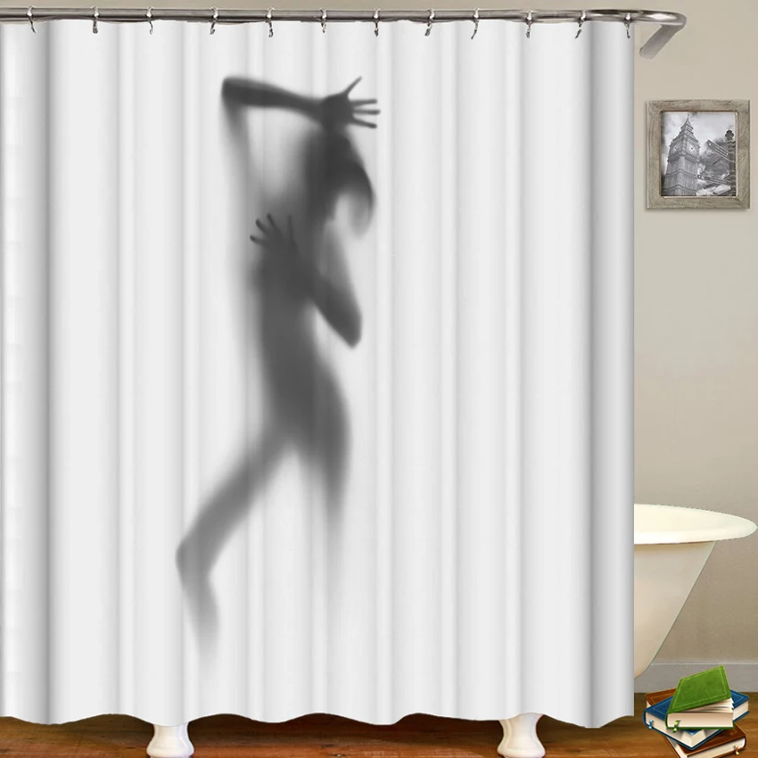 Сексуальная белая занавеска для душа из полиэстера креативная Экологически