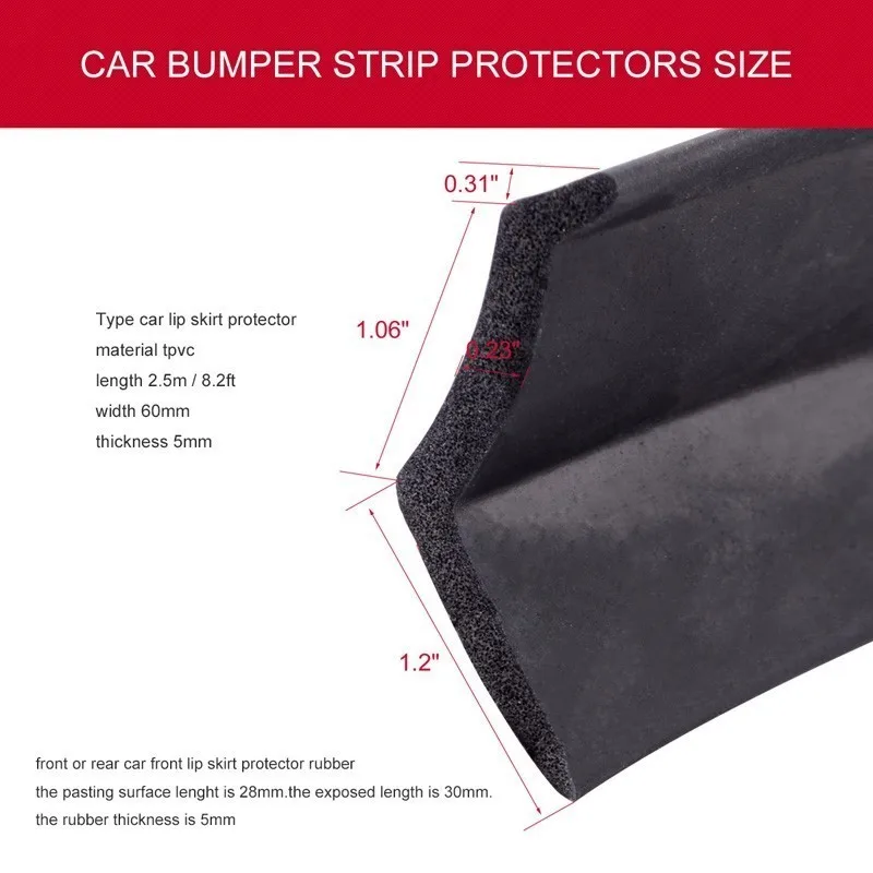 Защитные накладки для переднего бампера SPEEDWOW резиновые черные мягкие наборы