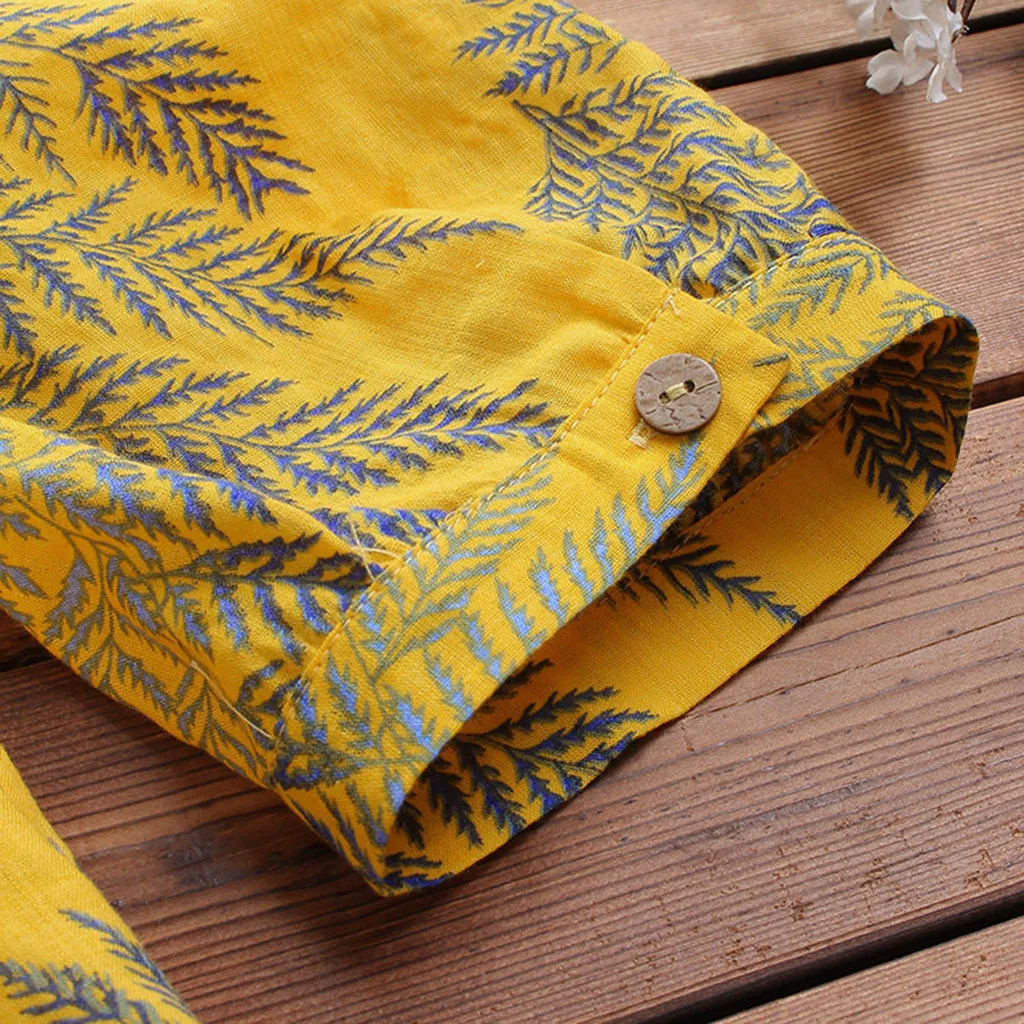 

Blouse Womens Linen Sleeve Print Button Tanic Shirt Blouse Casual Plus Size Loose Chemisier Femme Womens Blouses And Tops Shirt