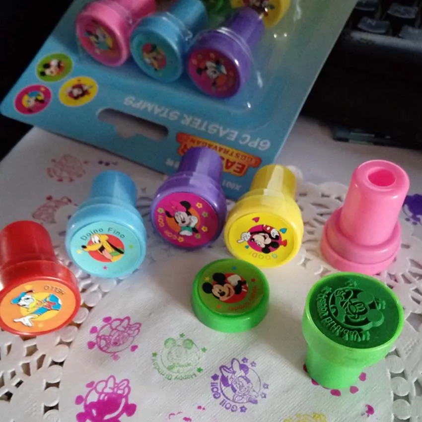 Детский штамп Микки принцесса мультфильм Stamper детей на заказ пластиковая резиновая Самостоятельная Заправка чернилами игрушечные печати