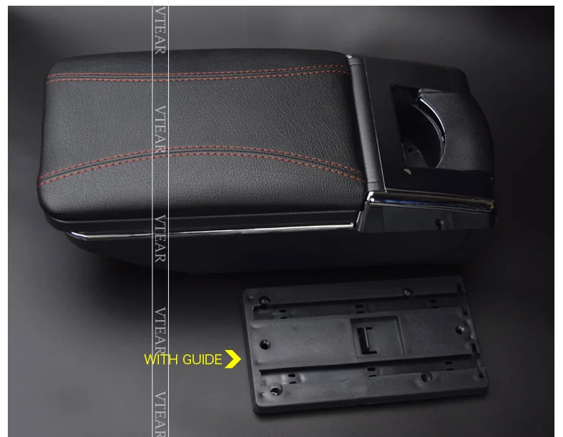 Vtear для PEUGEOT 206 207 Автомобильный подлокотник кожаный подлокотник usb коробка для хранения центральная консоль аксессуары для интерьера авто 2008 подлокотник для авто