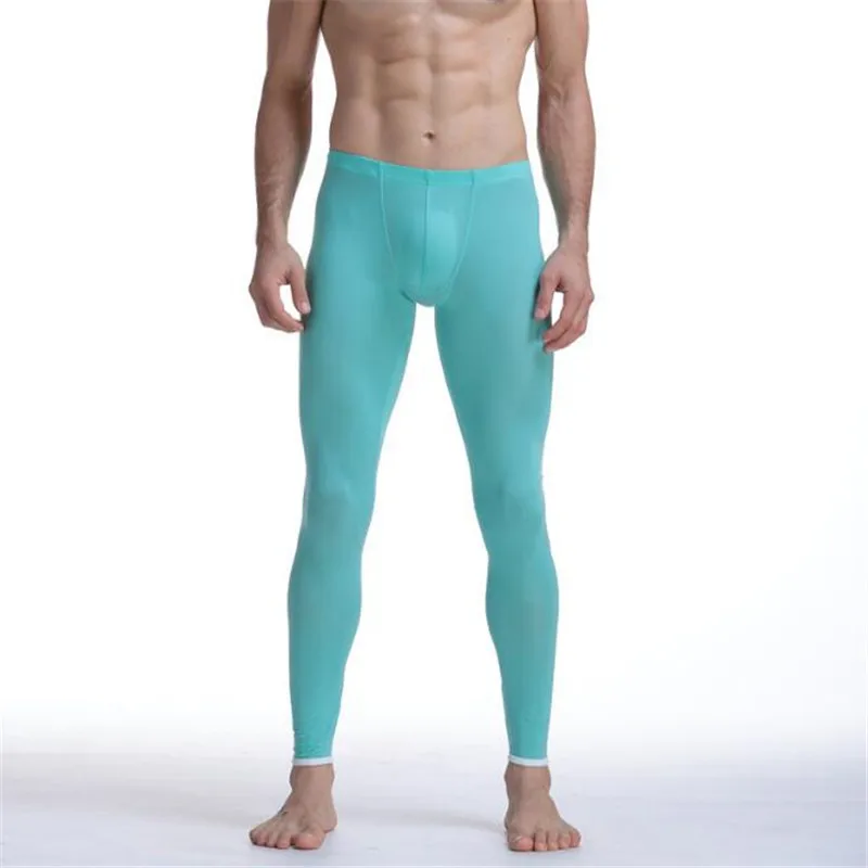 Леггинсы мужские эластичные шелковые штаны со средней талией и U-образным