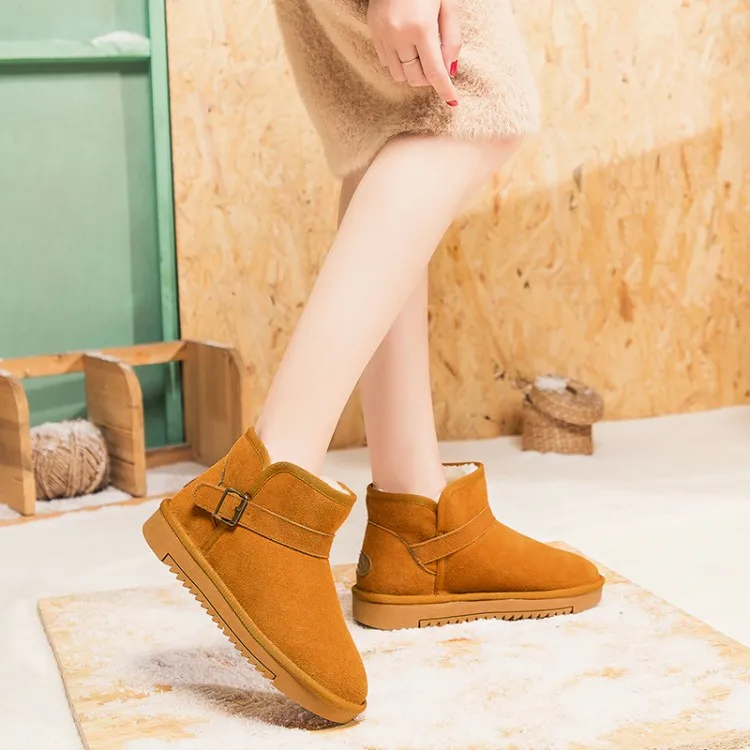 

Большие размеры 11, 12, 13, 14, 15; Обувь в европейском и американском стиле с круглым носком; Теплые ботинки с пряжкой на ремешке для отдыха