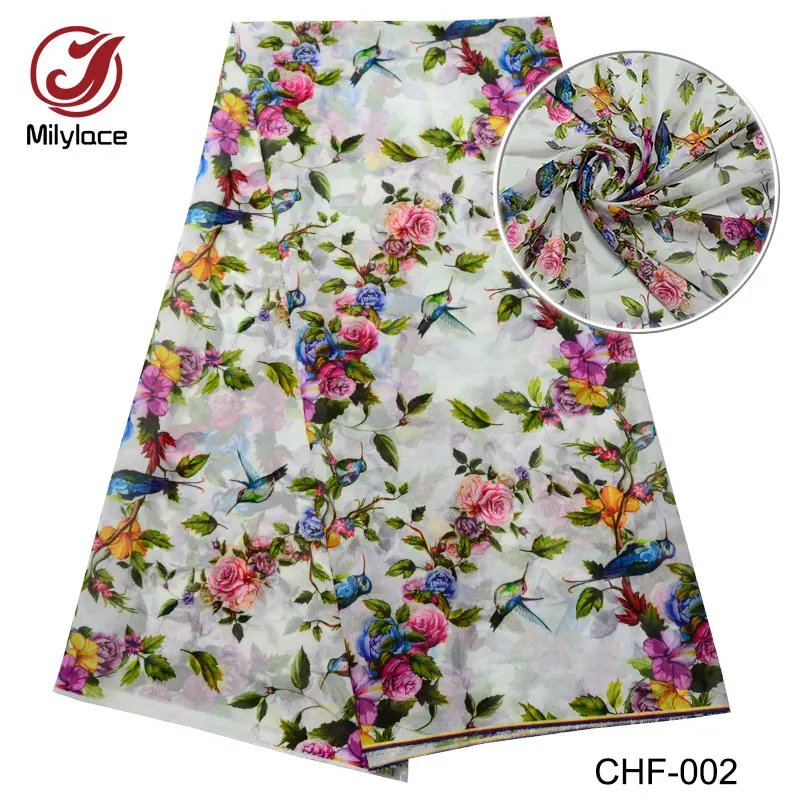 Soft and Breathable Printed Chiffon Fabric Not Transparent Polyester Material Textiles 5 Yards | Дом и сад