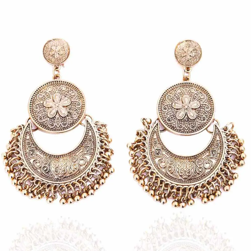 FAMSHIN винтажные серебряные цветные большие серьги подвески в форме цветка для