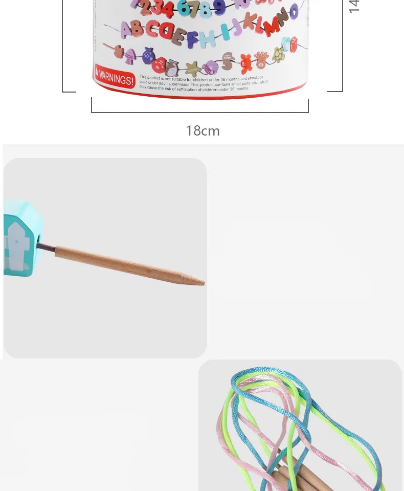 Новые детские игрушки DIY, Мультяшные фрукты, животные, цифровые буквы, нанизывание резьбы, деревянные бусины, игрушки Monterssori, Обучающие для детей