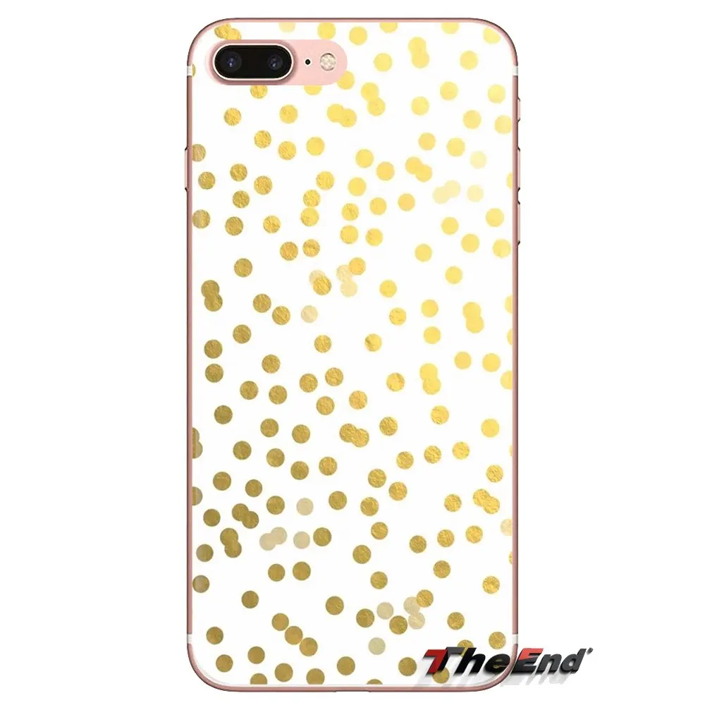 Силиконовый чехол для Xiaomi Mi3 Samsung A10 A30 A40 A50 A60 A70 Galaxy S2 Note 2 Grand Core Prime Kawaii Gold Confetti Dots |