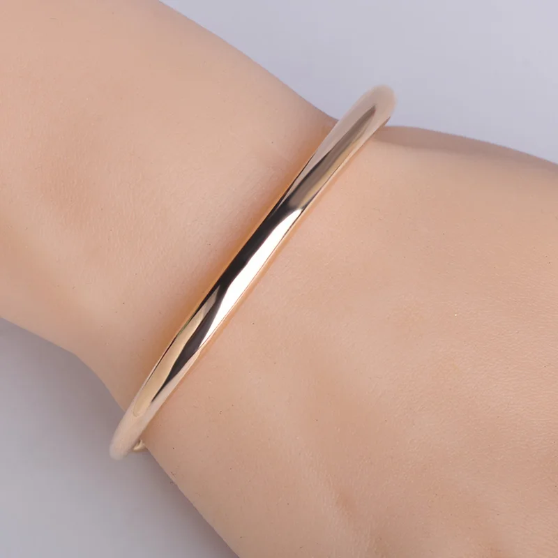 

Funmor Basic Cuff Bracelet Manchette Rose Gold Color Office Lady OL Style Copper Adjustable Hand Decoration Bracelets Pulseiras