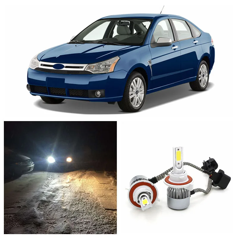 Edis светильник 72 Вт 7600LM H13 COB светодиодный для головы комплект Hi Lo 2008 2011 Ford Focus белые