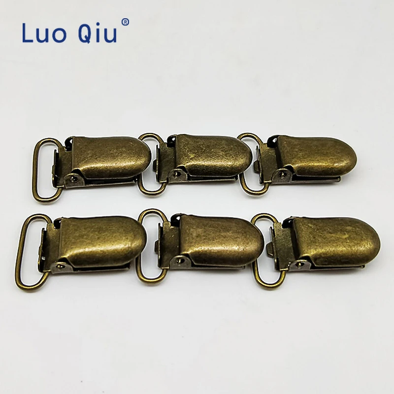 Luo Qiu 5 шт./лот u-образные 20 мм бронзовые зажимы на подтяжках для брюк зажим одежды