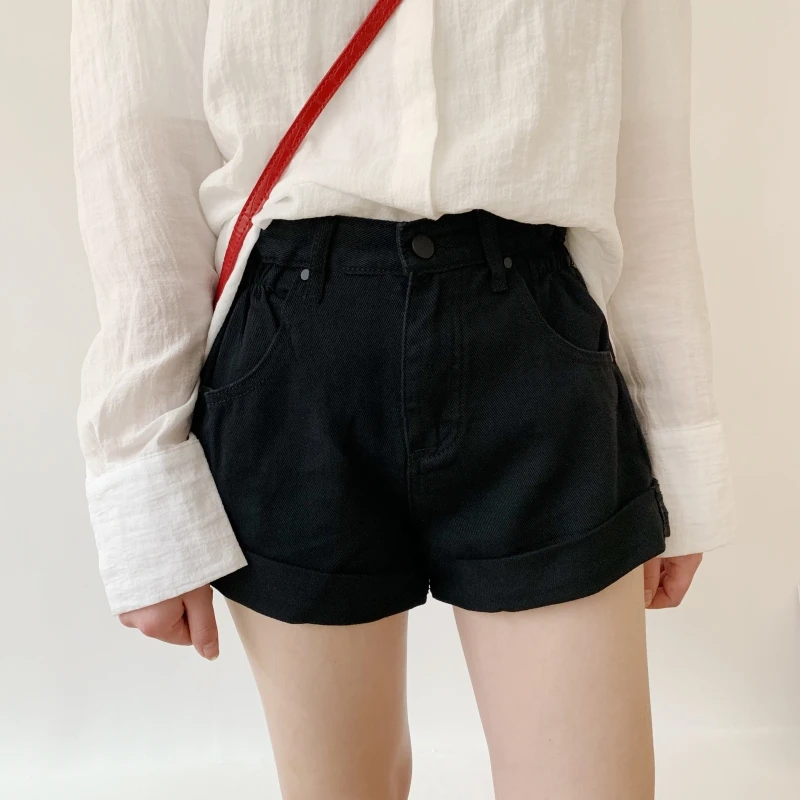 Лето 2019 для женщин Pleat закругленные шорты модные из денима женские джинсовые